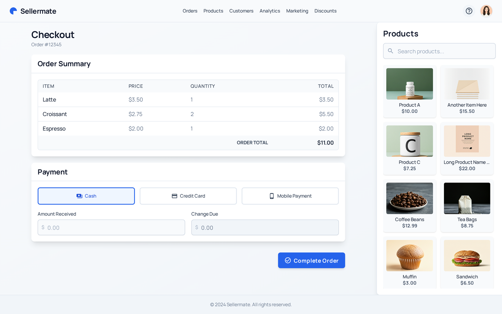 Nanomate POS interface